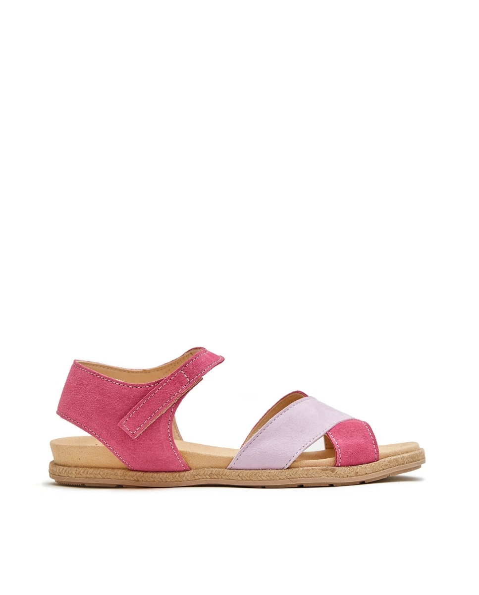 Sandalias de mujer con tiras cruzadas - CASTELL MENORCA - Rosa claro Rosa claro-1