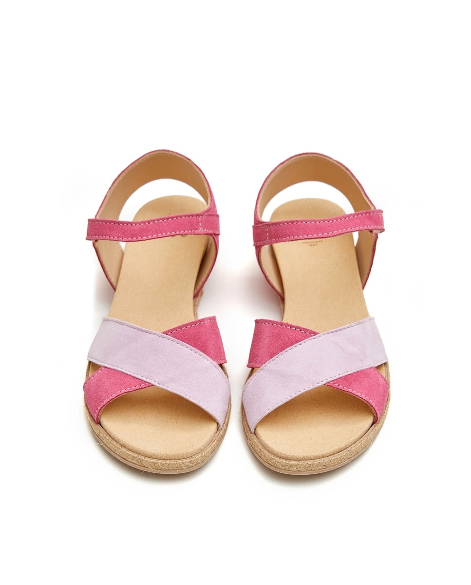 Sandalias de mujer con tiras cruzadas - CASTELL MENORCA - Rosa claro Rosa claro-3