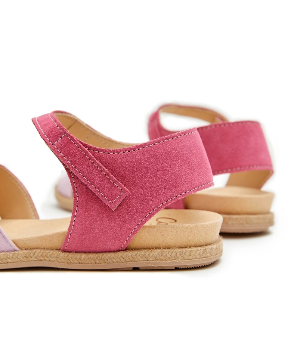 Sandalias de mujer con tiras cruzadas - CASTELL MENORCA - Rosa claro Rosa claro-4
