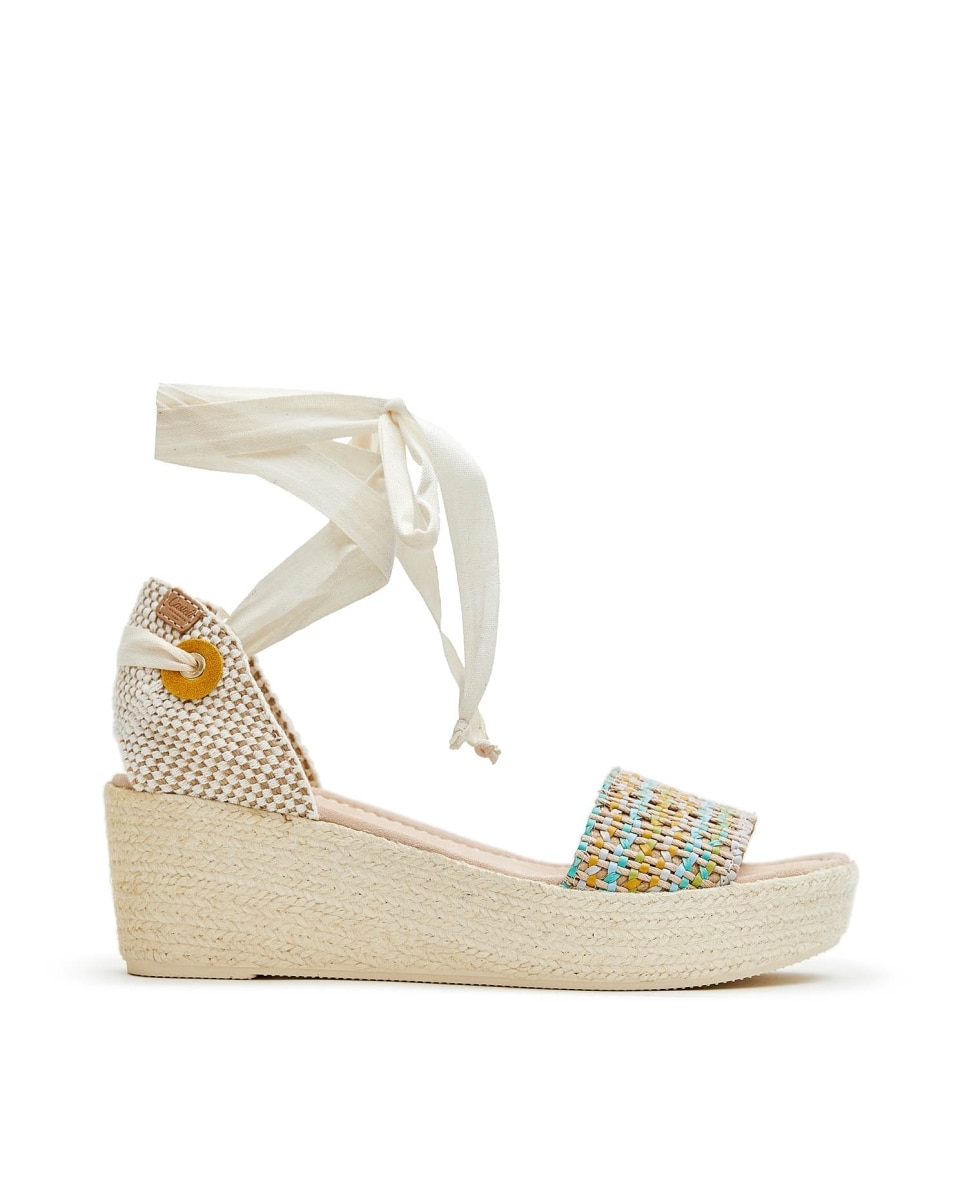 Alpargatas de cuña de mujer con cierra en cinta - CASTELL MENORCA - Beige Beige-1