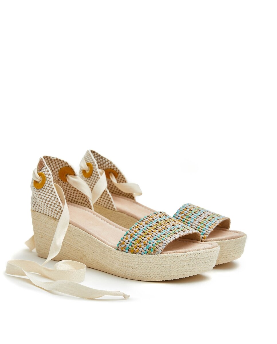 Alpargatas de cuña de mujer con cierra en cinta - CASTELL MENORCA - Beige Beige-3