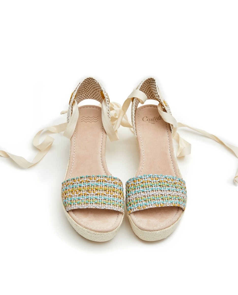 Alpargatas de cuña de mujer con cierra en cinta - CASTELL MENORCA - Beige Beige-2