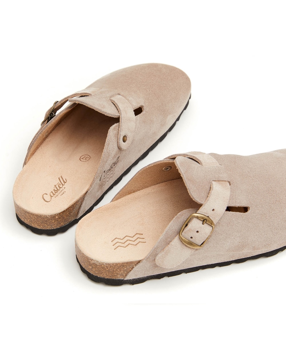 Zuecos de mujer anatómicos en piel - CASTELL MENORCA - Beige Beige-4