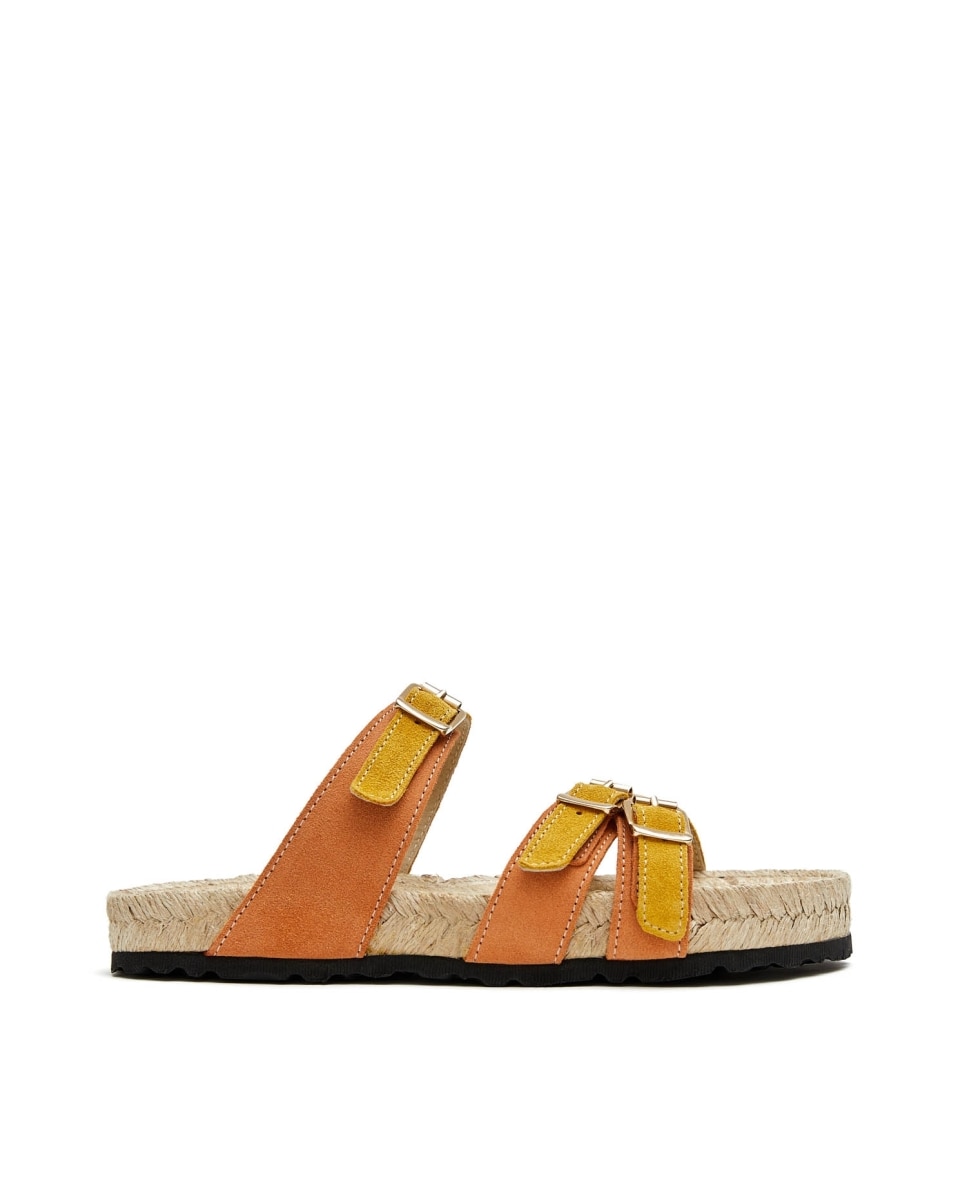 Sandalias de tiras de mujer de serraje - CASTELL MENORCA - Naranja Naranja-1
