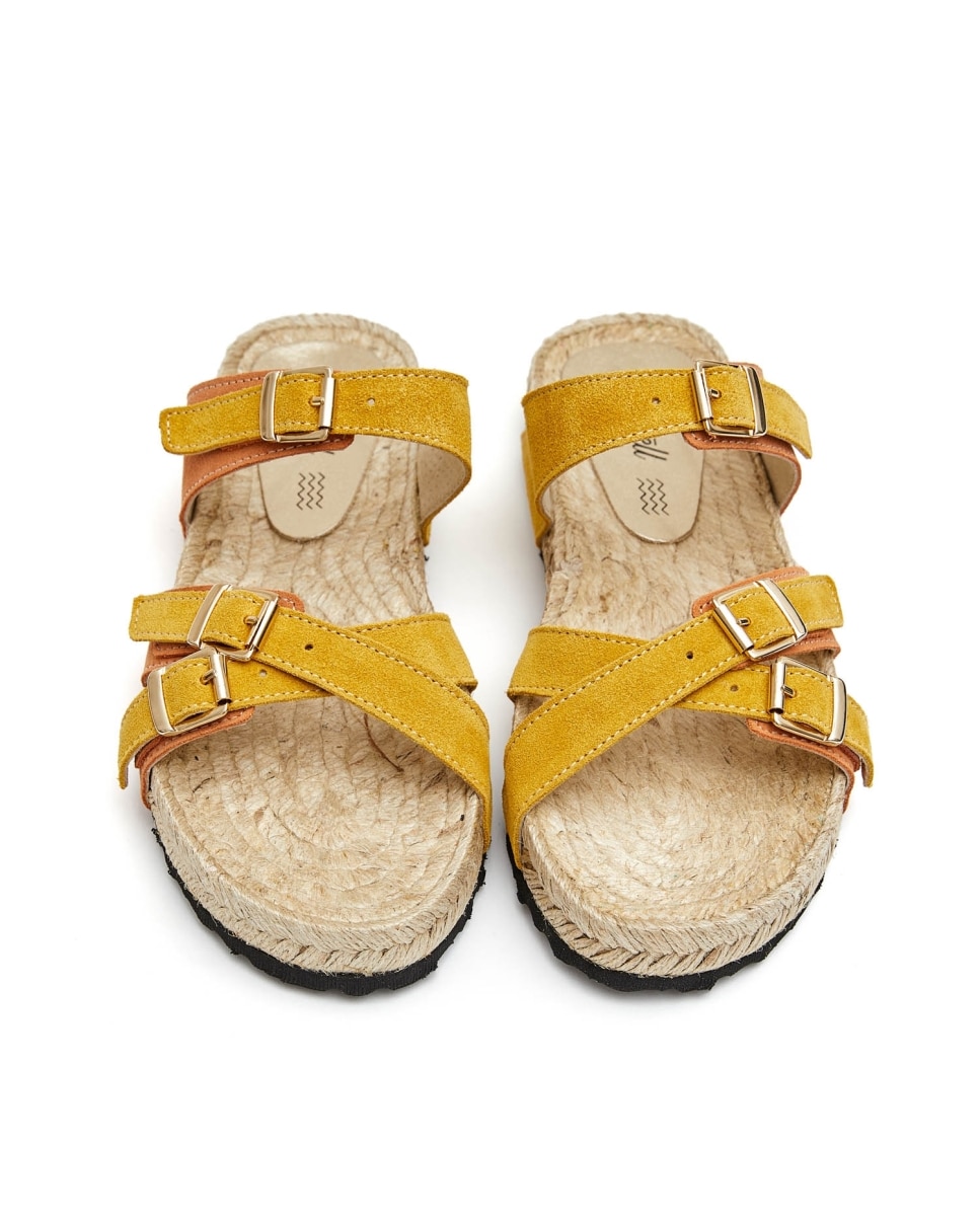 Sandalias de tiras de mujer de serraje - CASTELL MENORCA - Naranja Naranja-2