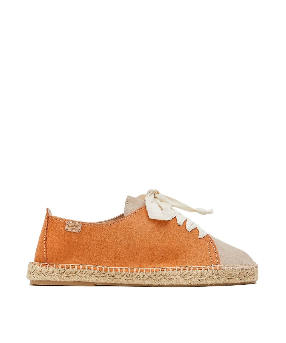 Imagen 0 de Alpargatas planas de mujer con cordones Naranja claro