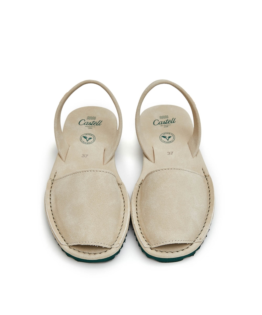 Menorquinas de mujer en piel vegana y suela color - CASTELL MENORCA - Beige Beige-3