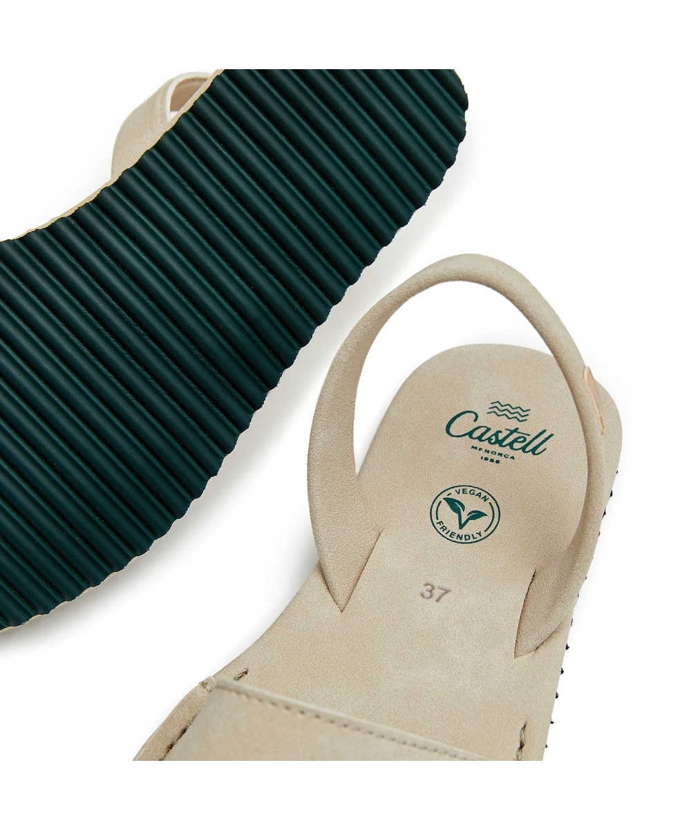 Menorquinas de mujer en piel vegana y suela color - CASTELL MENORCA - Beige Beige-4