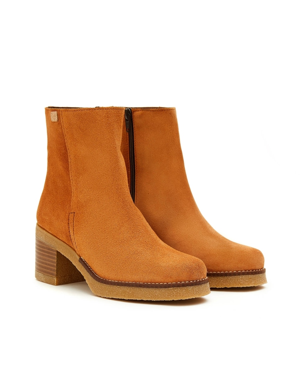 Botines básicos de mujer de piel - CASTELL MENORCA - Teja Teja-4