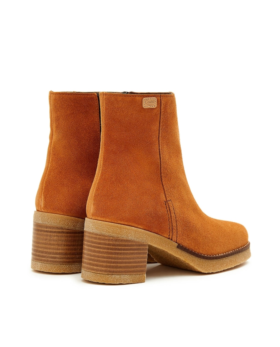 Botines básicos de mujer de piel - CASTELL MENORCA - Teja Teja-3