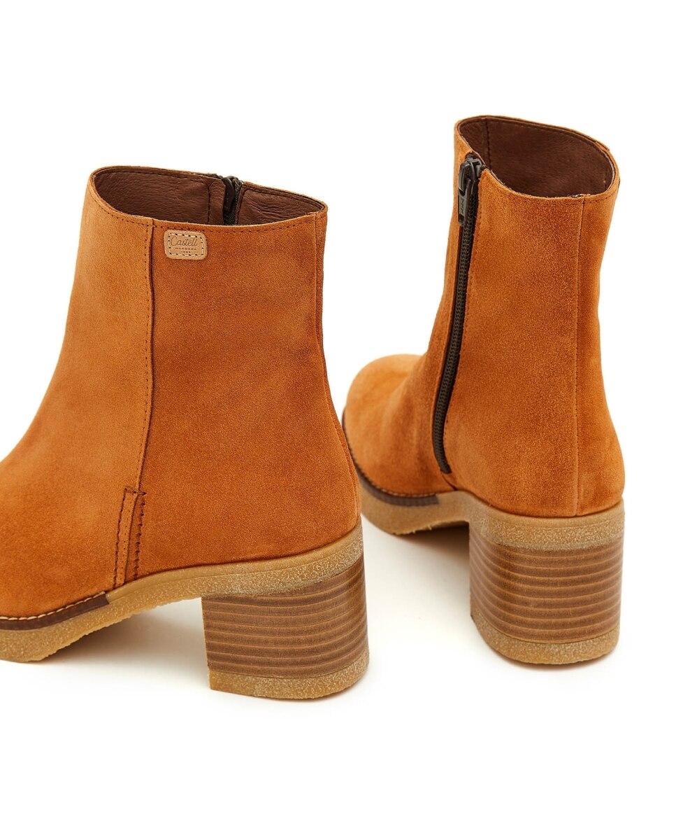 Botines básicos de mujer de piel - CASTELL MENORCA - Teja Teja-5
