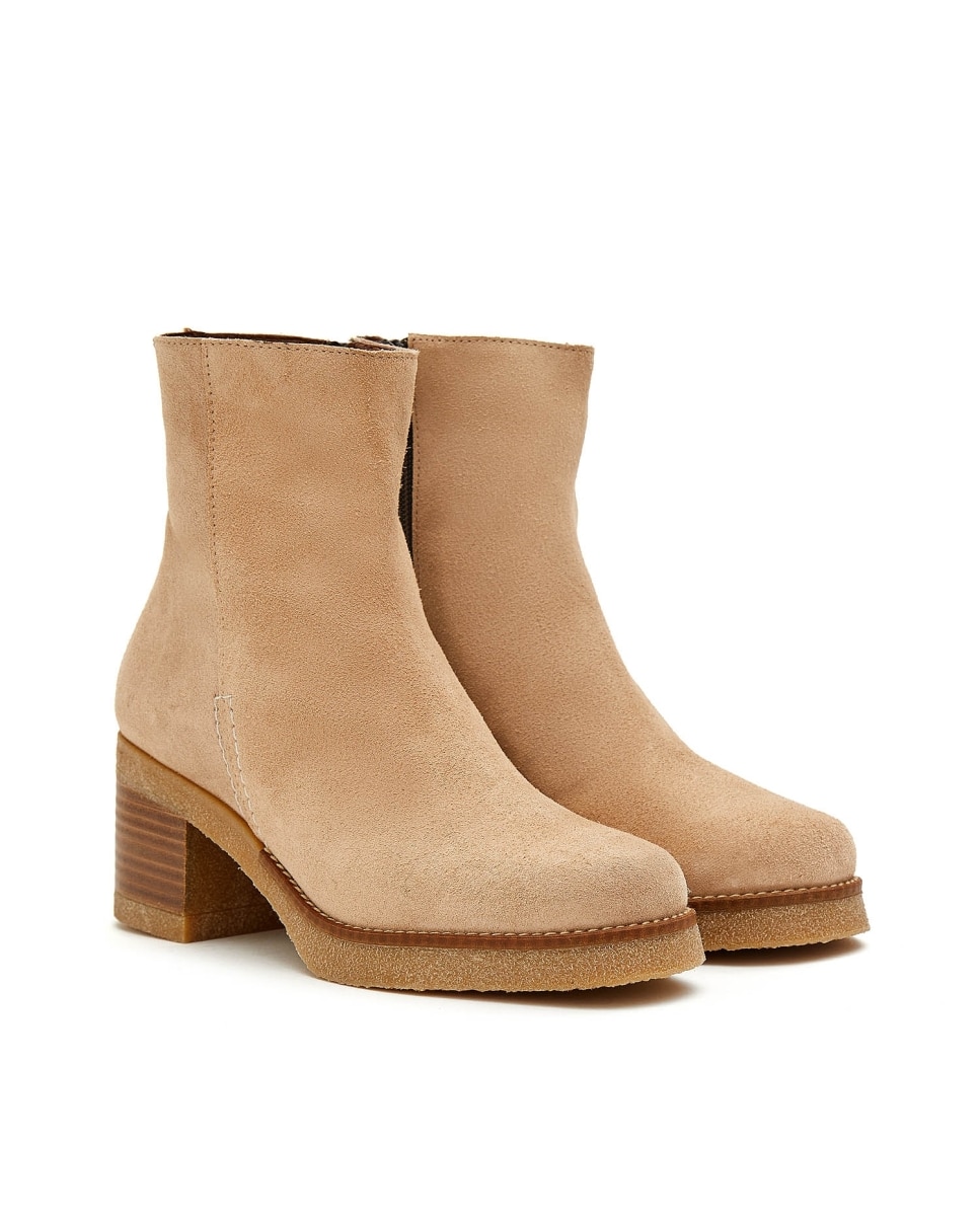 Botines básicos de mujer de piel - CASTELL MENORCA - Beige Beige-2