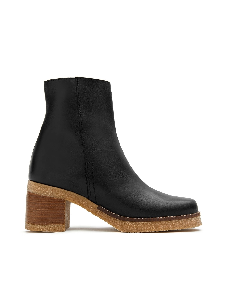 Botines básicos de mujer de piel - CASTELL MENORCA - Negro Negro-1