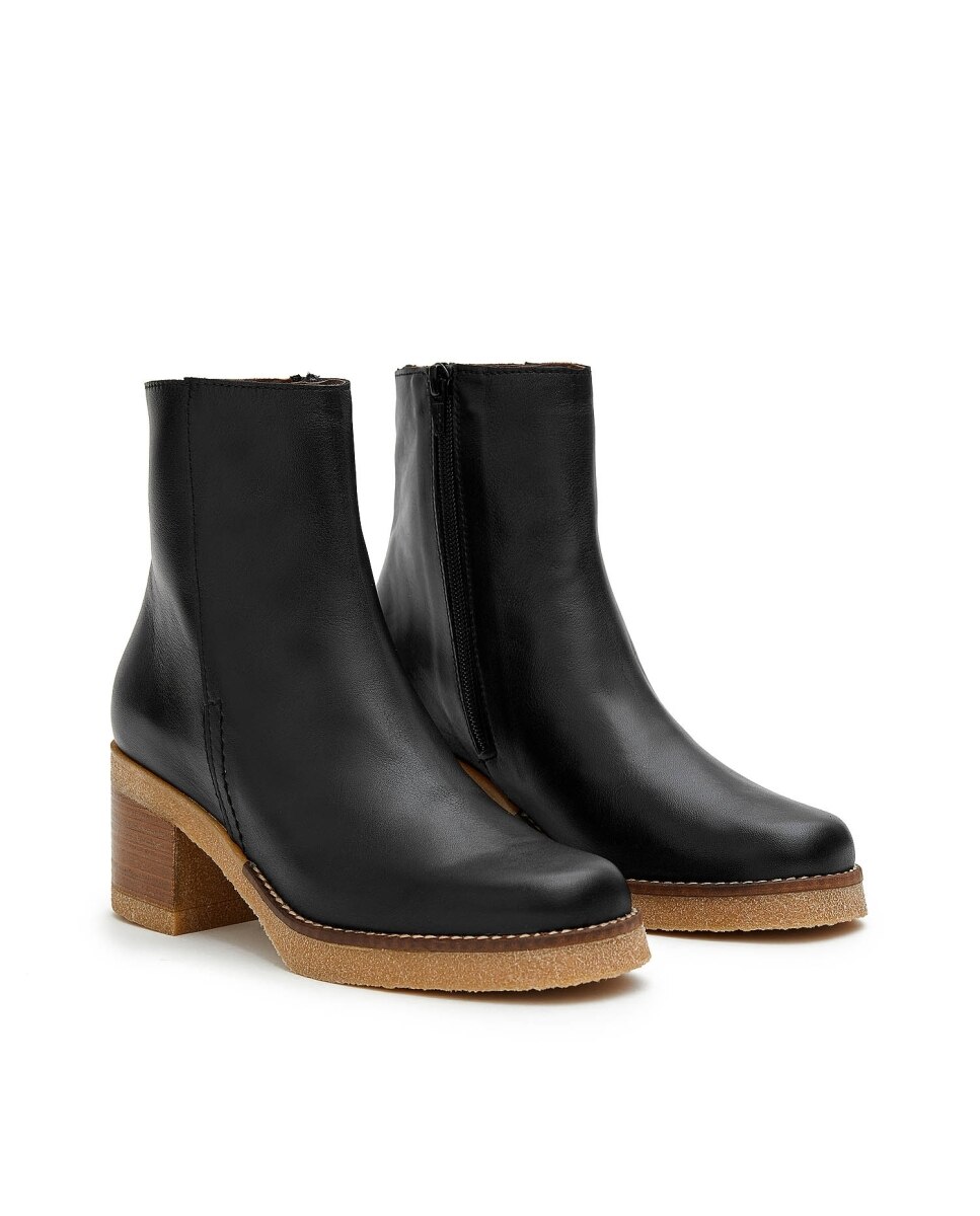 Botines básicos de mujer de piel - CASTELL MENORCA - Negro Negro-2