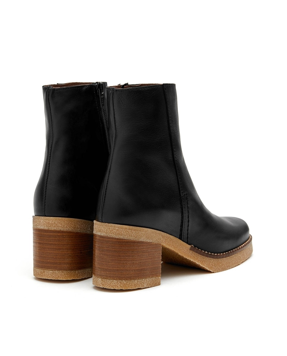 Botines básicos de mujer de piel - CASTELL MENORCA - Negro Negro-3
