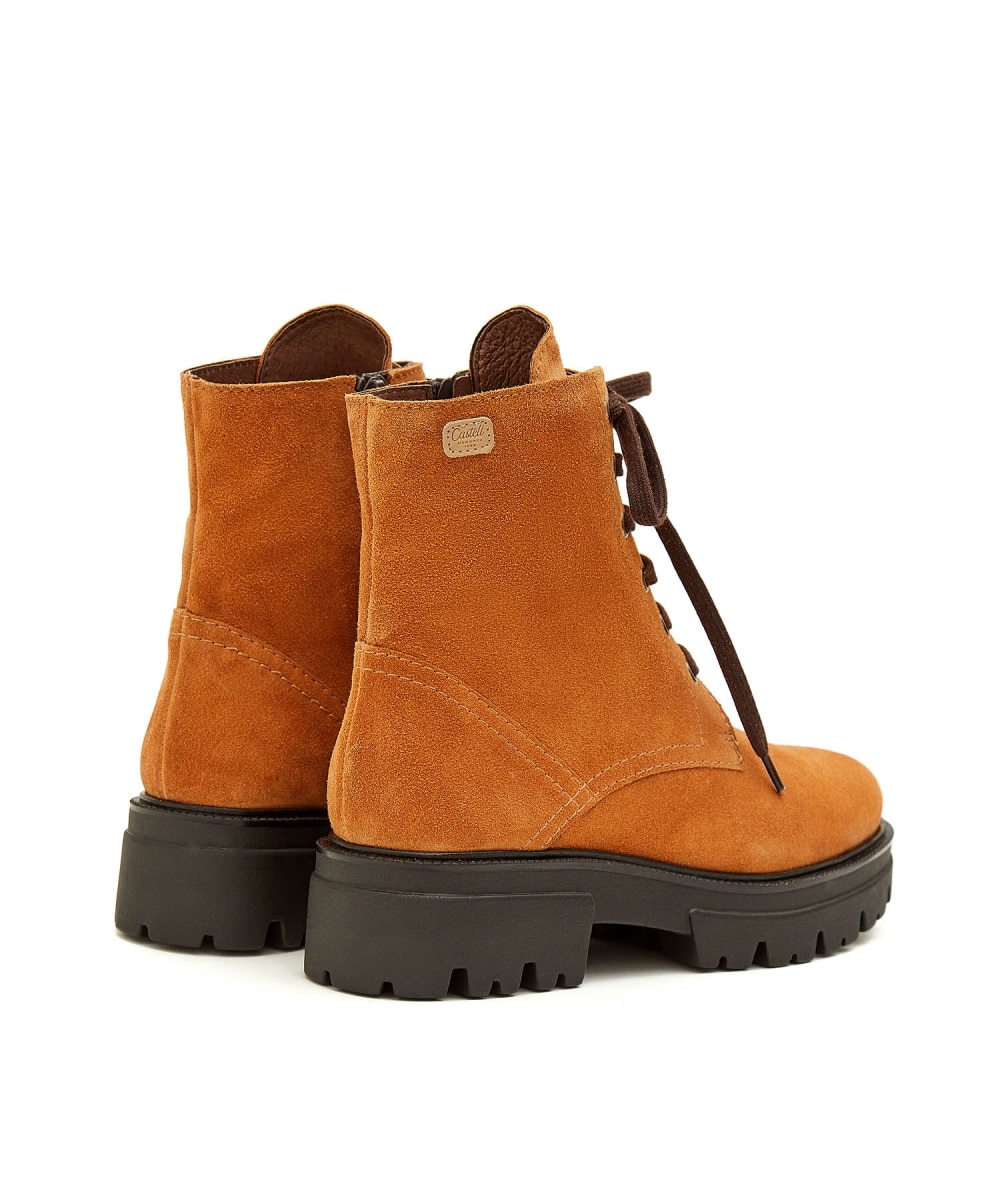 Botines básicos de mujer con cremallera - CASTELL MENORCA - Teja Teja-3