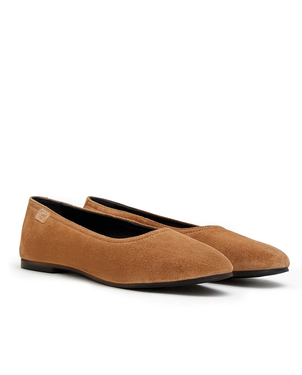 Bailarinas de mujer con escote redondo - CASTELL MENORCA - Marrón claro Marrón claro-4