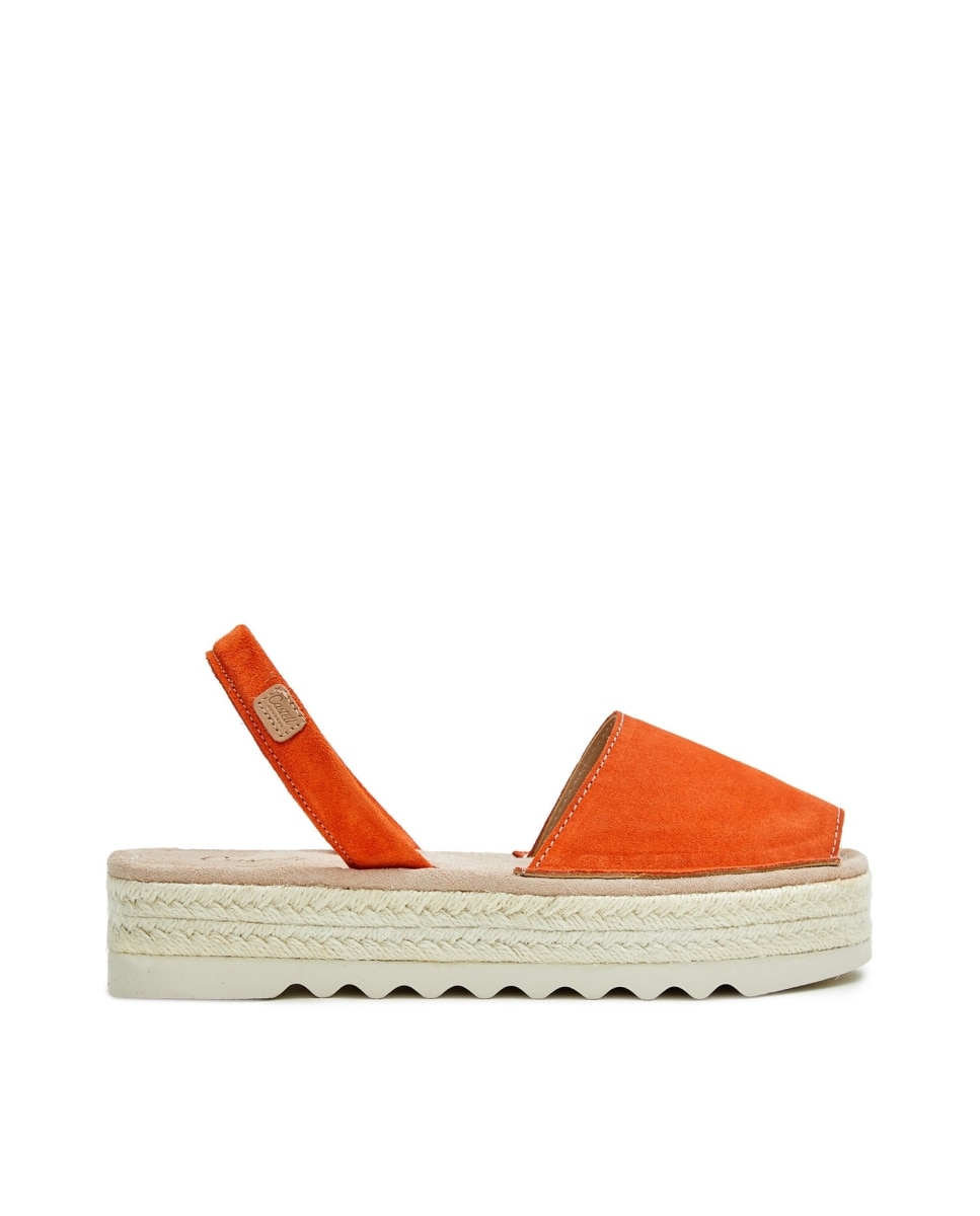 Menorquinas de mujer con plataforma y suela yute - CASTELL MENORCA - Naranja Naranja-1