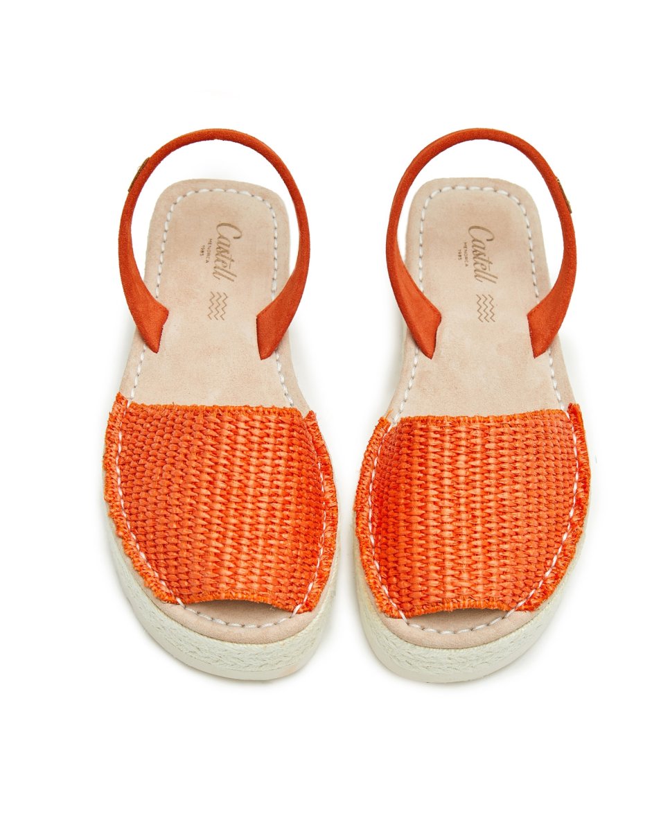 Menorquinas de mujer de rafia - CASTELL MENORCA - Naranja Naranja-2