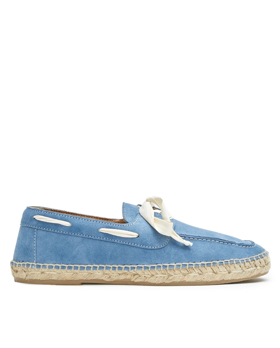 Alpargata de hombre de yute con cordones - CASTELL MENORCA - Azul claro Azul claro-1