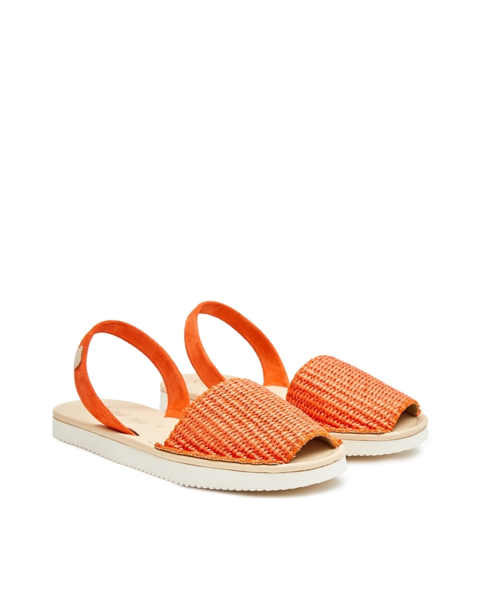 Menorquinas de mujer de rafia - CASTELL MENORCA - Naranja fuerte Naranja fuerte-3