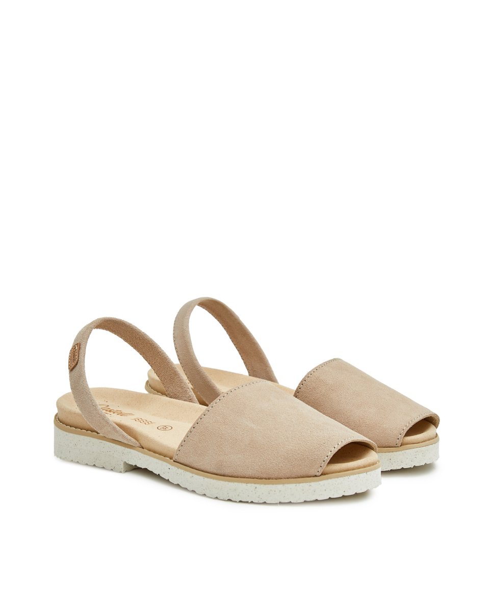 Menorquinas de mujer con suela blanca - CASTELL MENORCA - Beige Beige-3
