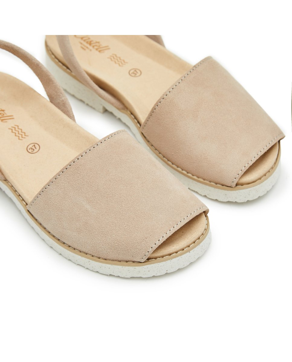 Menorquinas de mujer con suela blanca - CASTELL MENORCA - Beige Beige-4