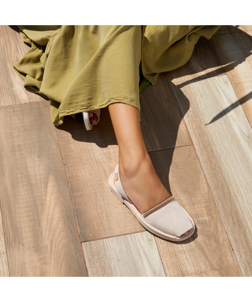 Menorquinas de mujer con cordón brillante - CASTELL MENORCA - Beige Beige-2