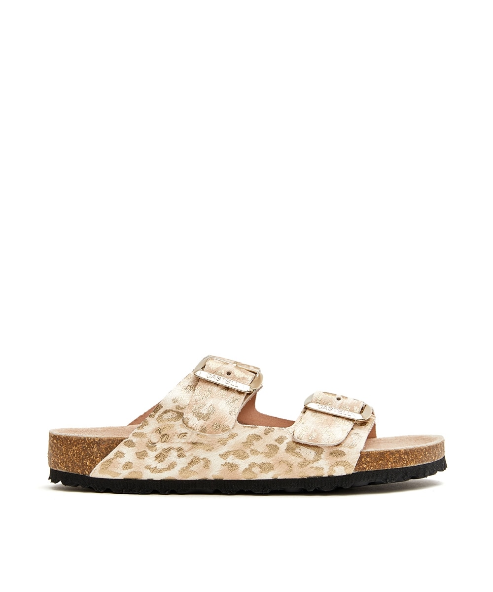 Sandalias de tiras de mujer de piel metalizada - CASTELL MENORCA - Estampado Estampado-1
