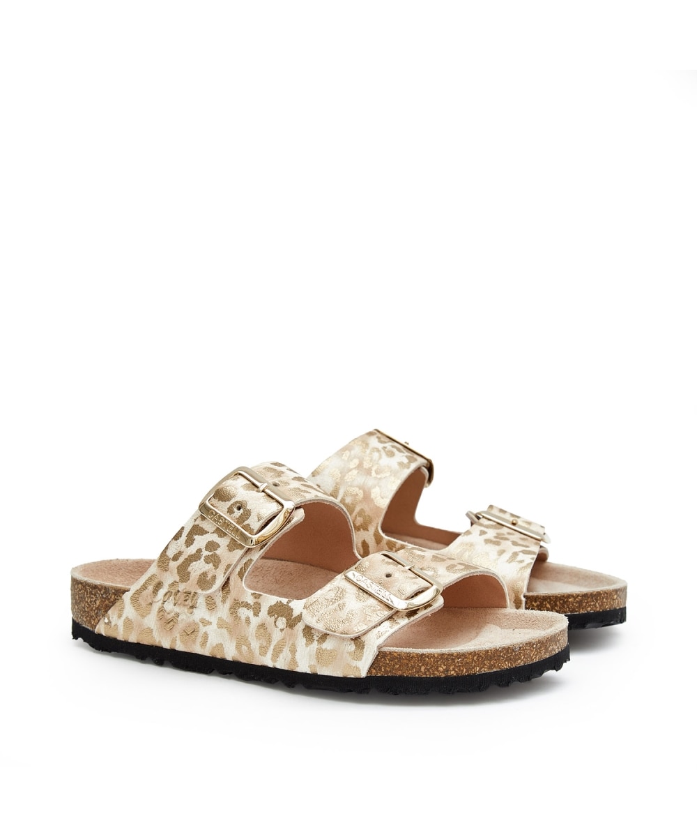 Sandalias de tiras de mujer de piel metalizada - CASTELL MENORCA - Estampado Estampado-3