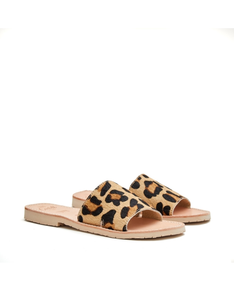 Sandalias de pala de mujer de piel estampada - CASTELL MENORCA - Estampado Estampado-3