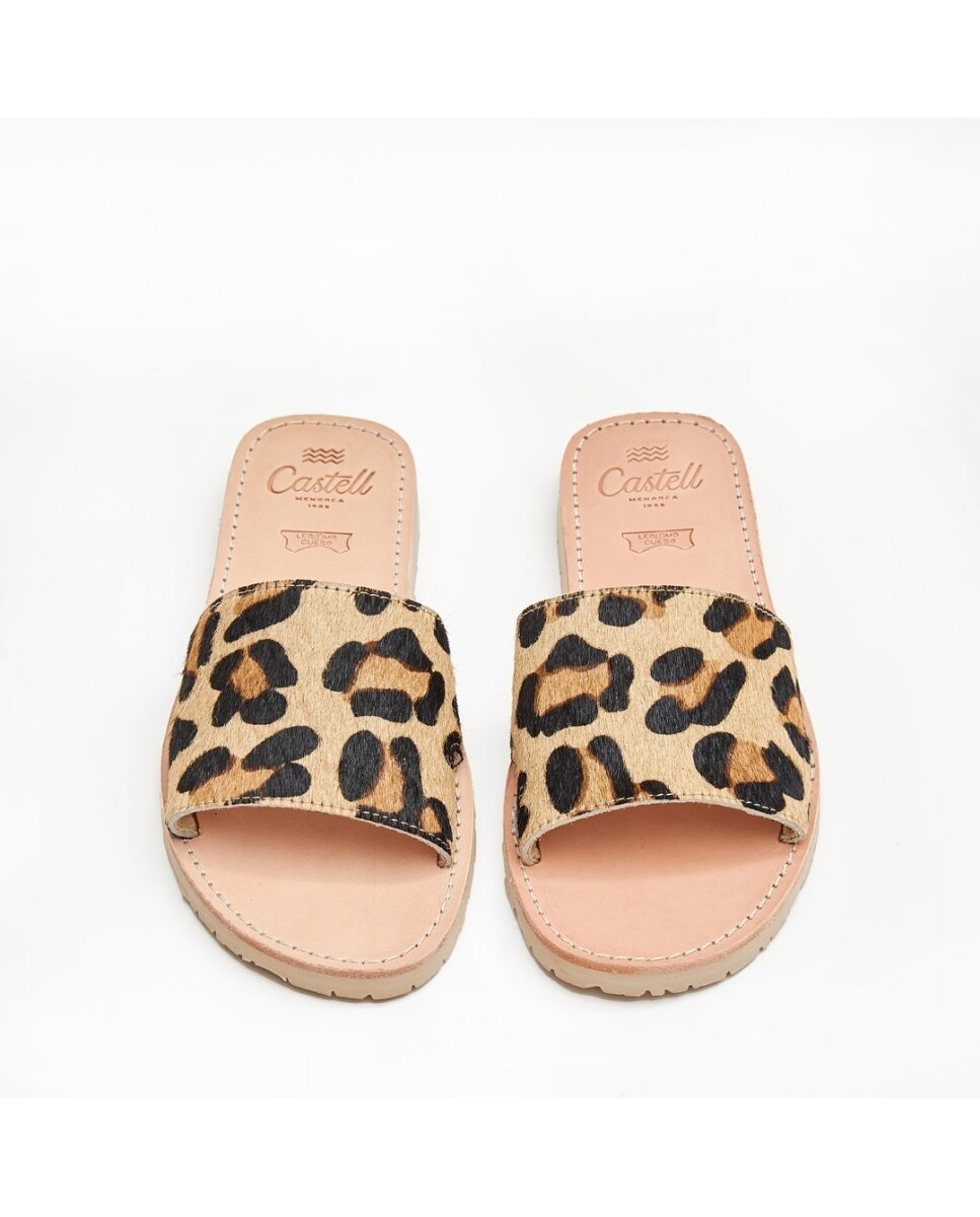 Sandalias de pala de mujer de piel estampada - CASTELL MENORCA - Estampado Estampado-2