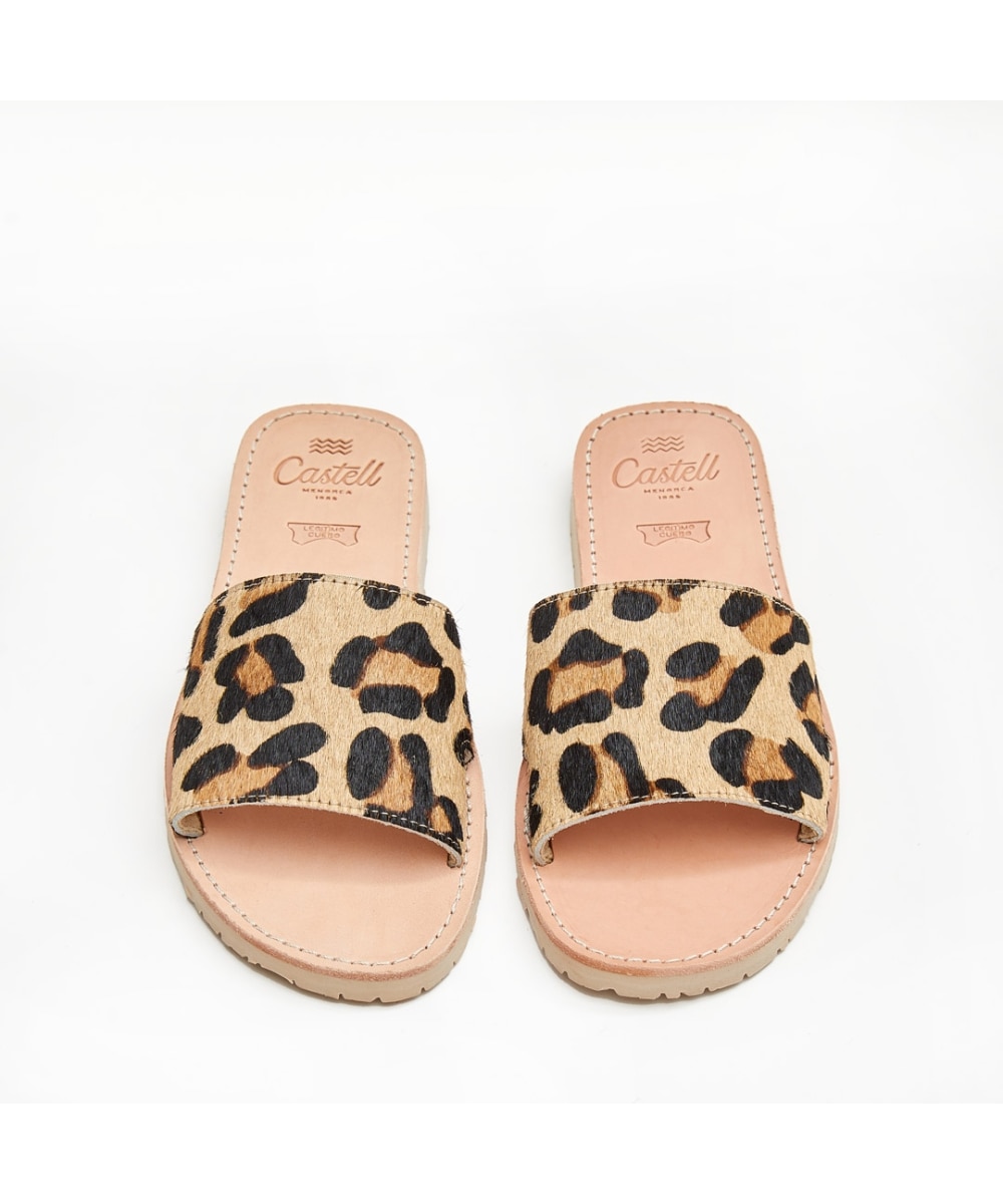 Sandalias de pala de mujer de piel estampada - CASTELL MENORCA - Estampado Estampado-4