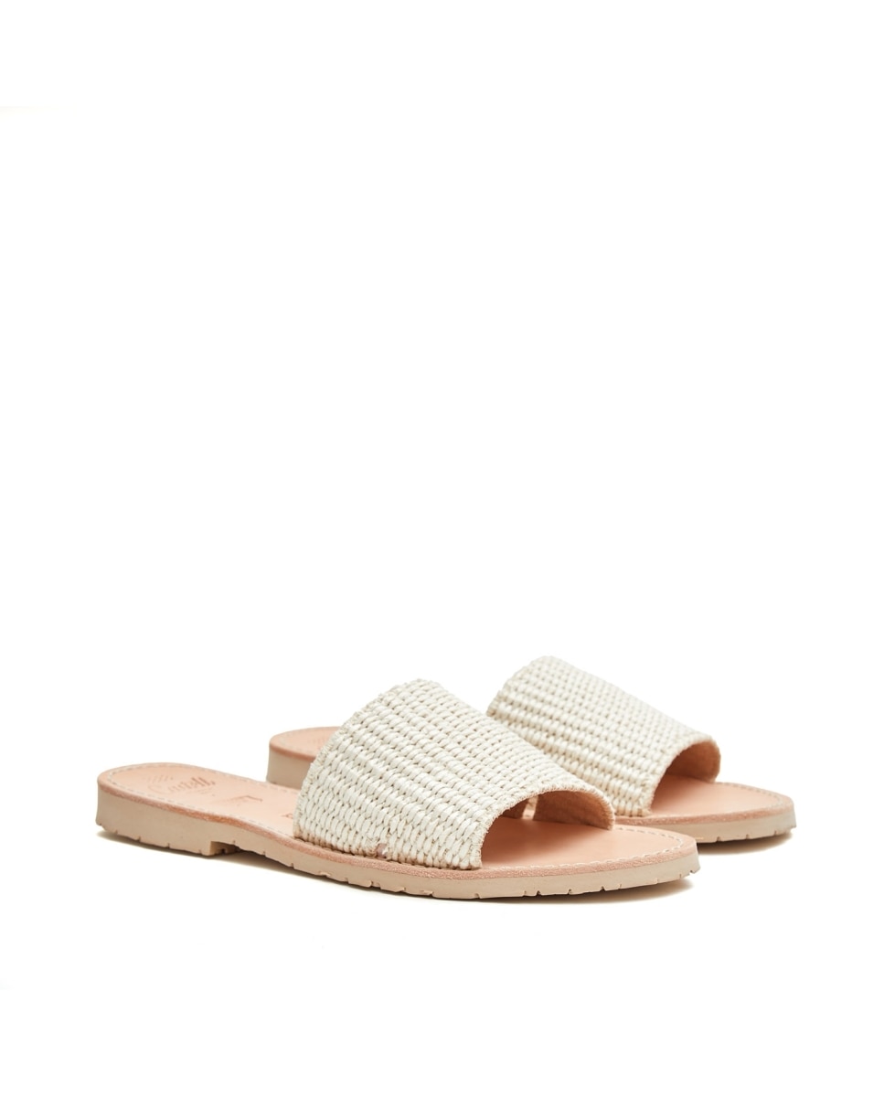 Sandalias de mujer con rafia - CASTELL MENORCA - Beige Beige-3