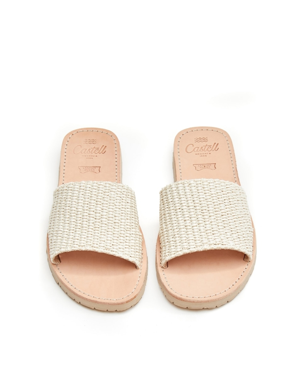 Sandalias de mujer con rafia - CASTELL MENORCA - Beige Beige-2