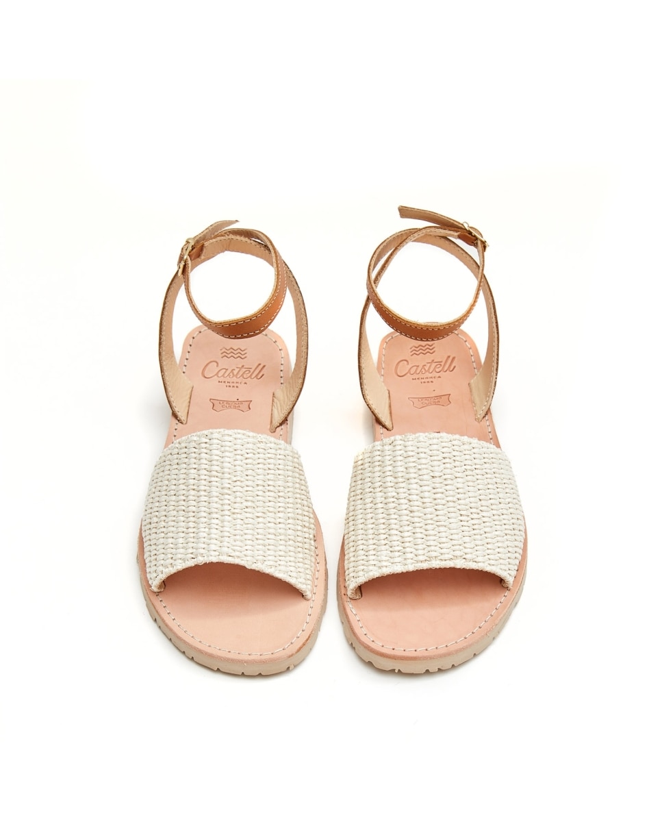 Sandalias de tiras atada al tobillo - CASTELL MENORCA - Beige/Marrón Beige/Marrón-3