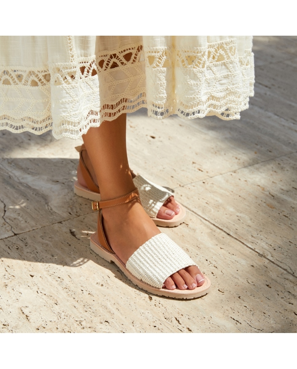 Sandalias de tiras atada al tobillo - CASTELL MENORCA - Beige/Marrón Beige/Marrón-5