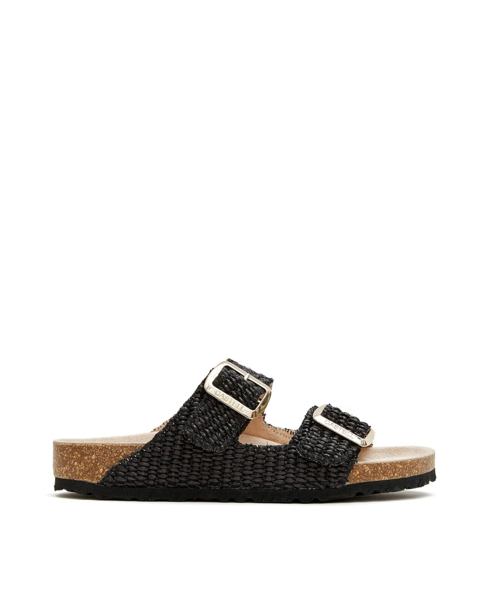 Imagen 0 de Sandalias de mujer de rafia Negro