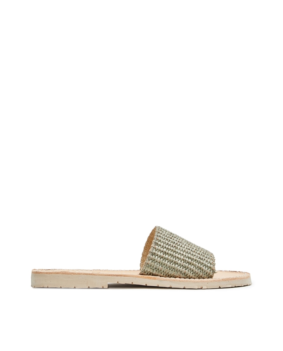 Sandalias de mujer con rafia - CASTELL MENORCA - Verde Oliva Verde Oliva-1