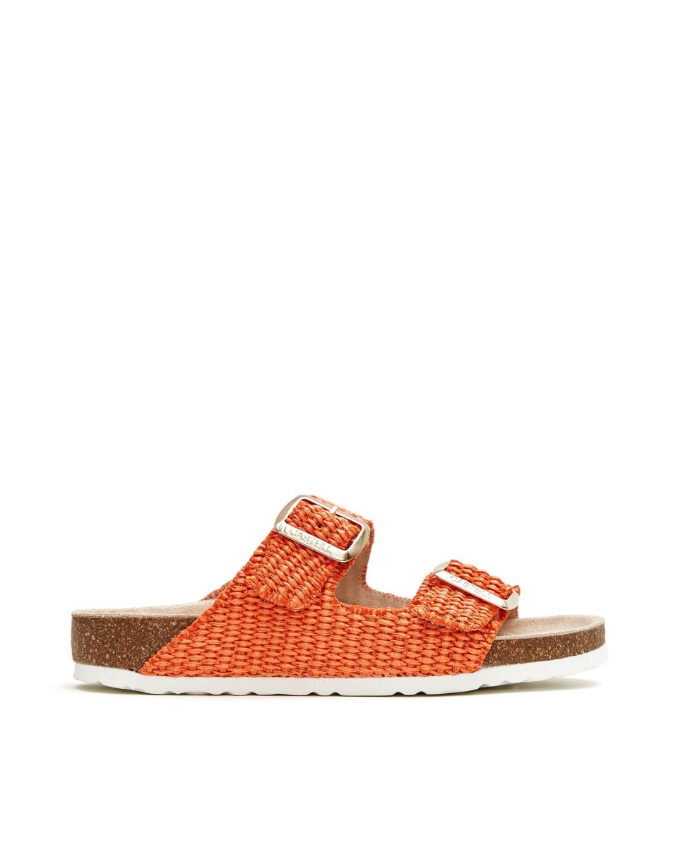 Sandalias de mujer de rafia - CASTELL MENORCA - Naranja Naranja-1
