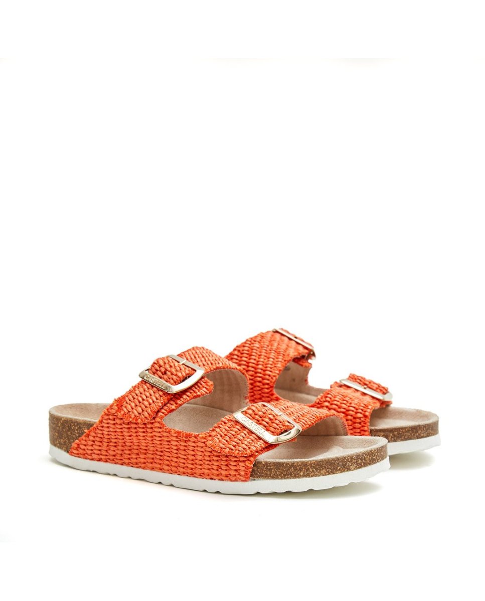 Sandalias de mujer de rafia - CASTELL MENORCA - Naranja Naranja-3