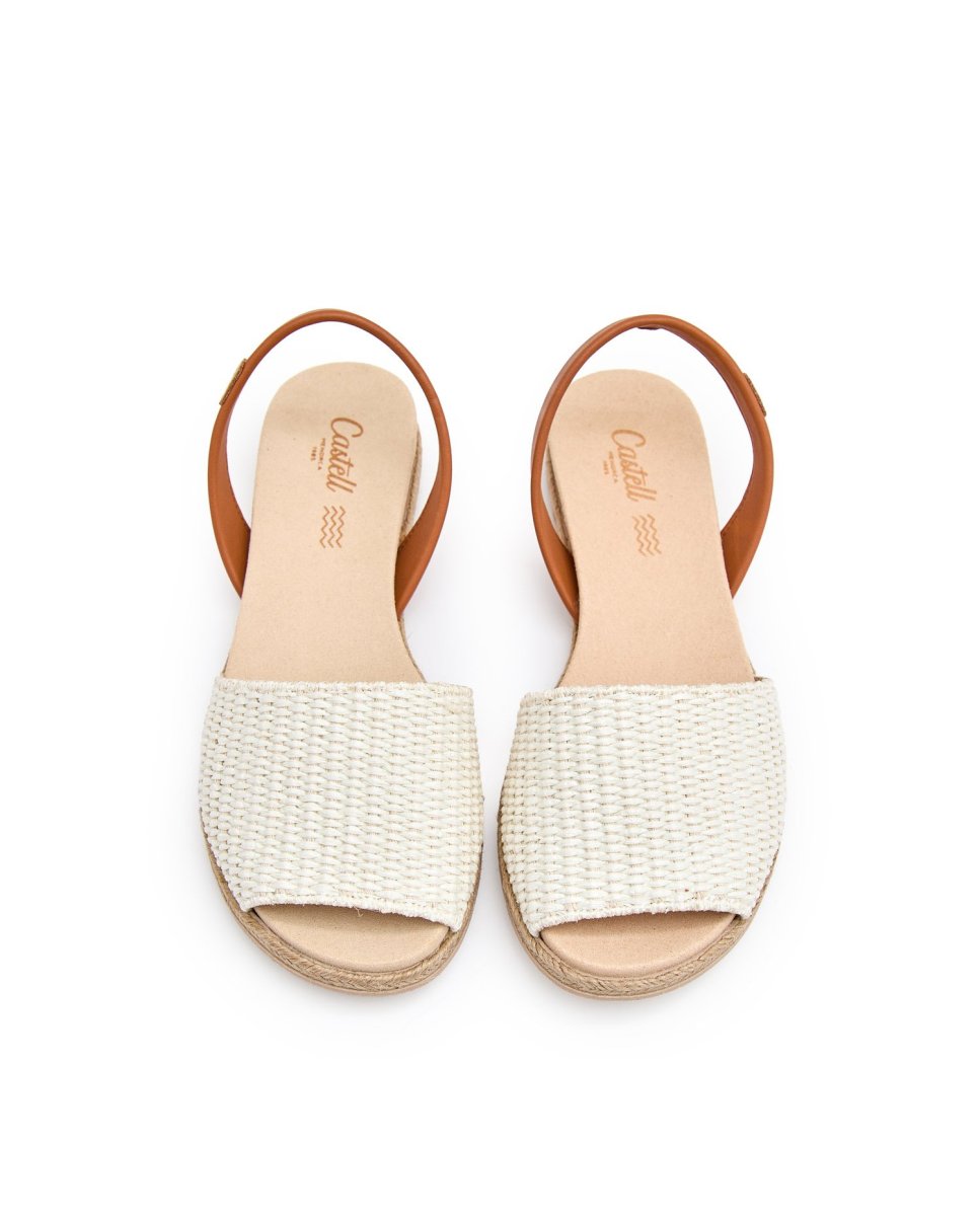 Menorquinas de mujer en rafia blanca - CASTELL MENORCA - Beige Beige-2