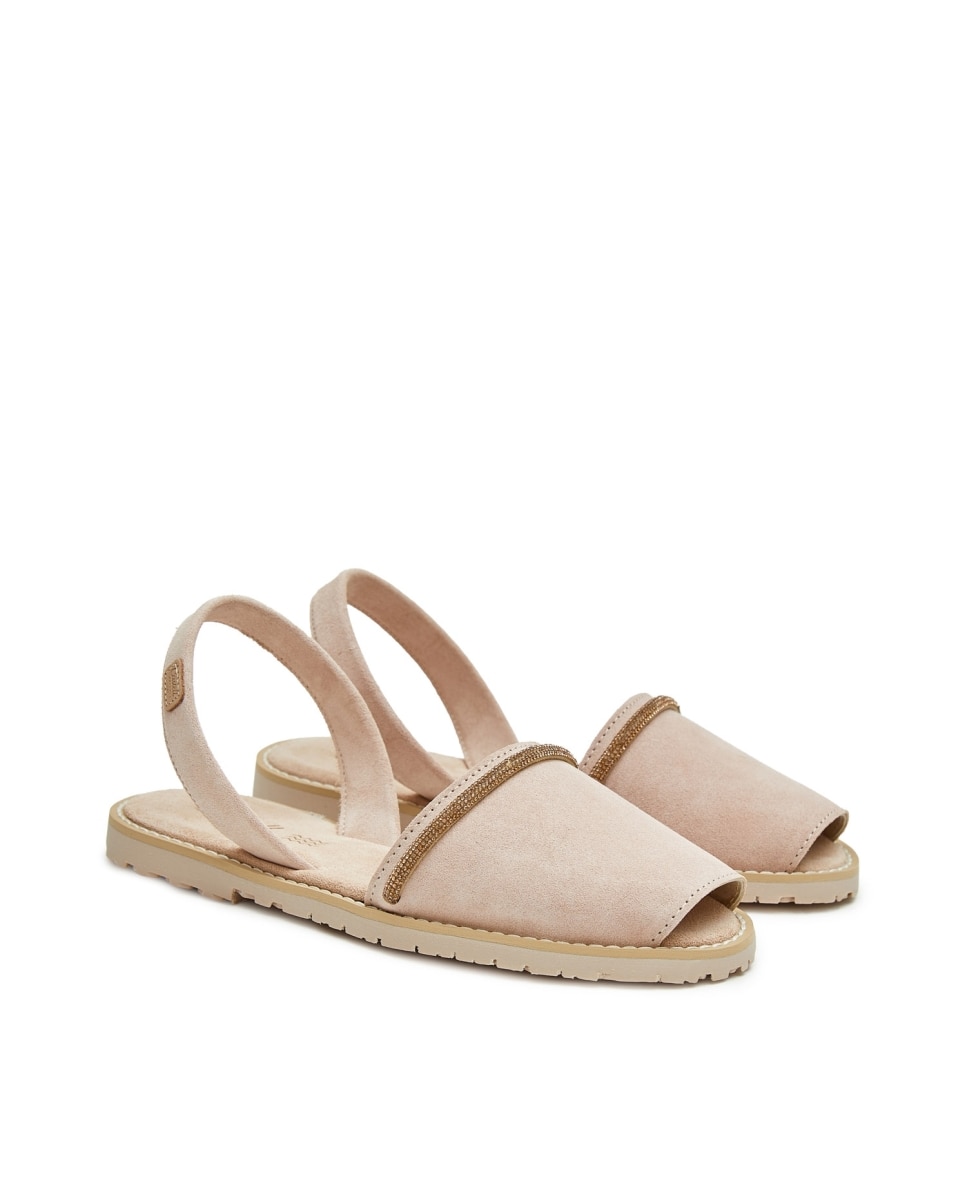 Menorquinas de mujer con cordón brillante - CASTELL MENORCA - Beige Beige-3