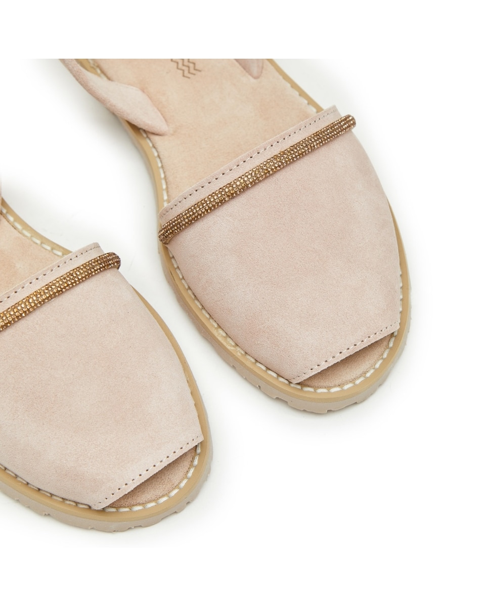 Menorquinas de mujer con cordón brillante - CASTELL MENORCA - Beige Beige-4