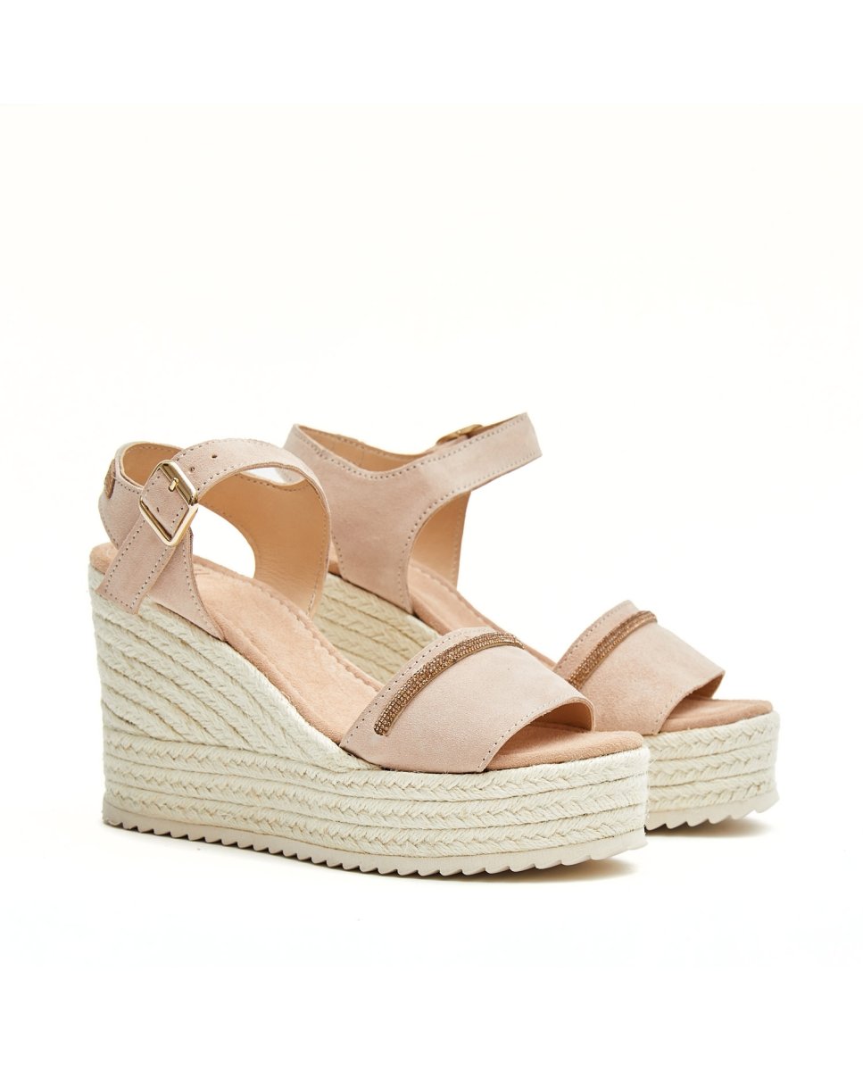 Sandalias de mujer con rafia - CASTELL MENORCA - Beige Beige-3
