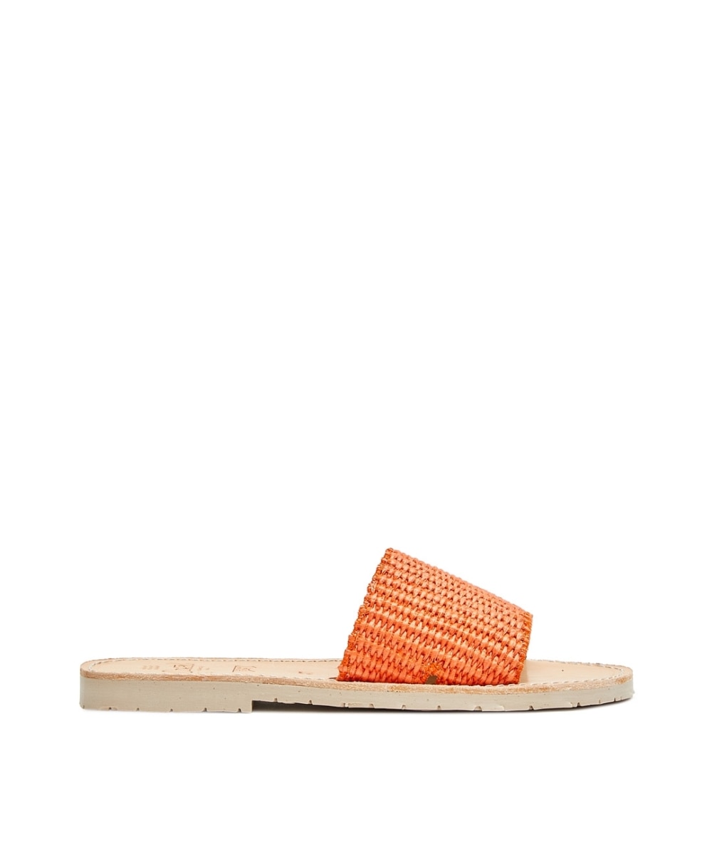 Sandalias de mujer con rafia - CASTELL MENORCA - Naranja fuerte Naranja fuerte-1