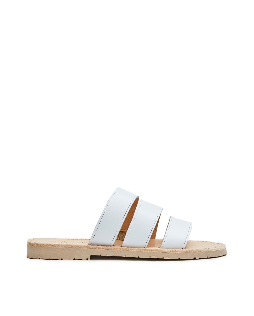 Sandalias de mujer con tres tiras - CASTELL MENORCA - Blanco Blanco-1