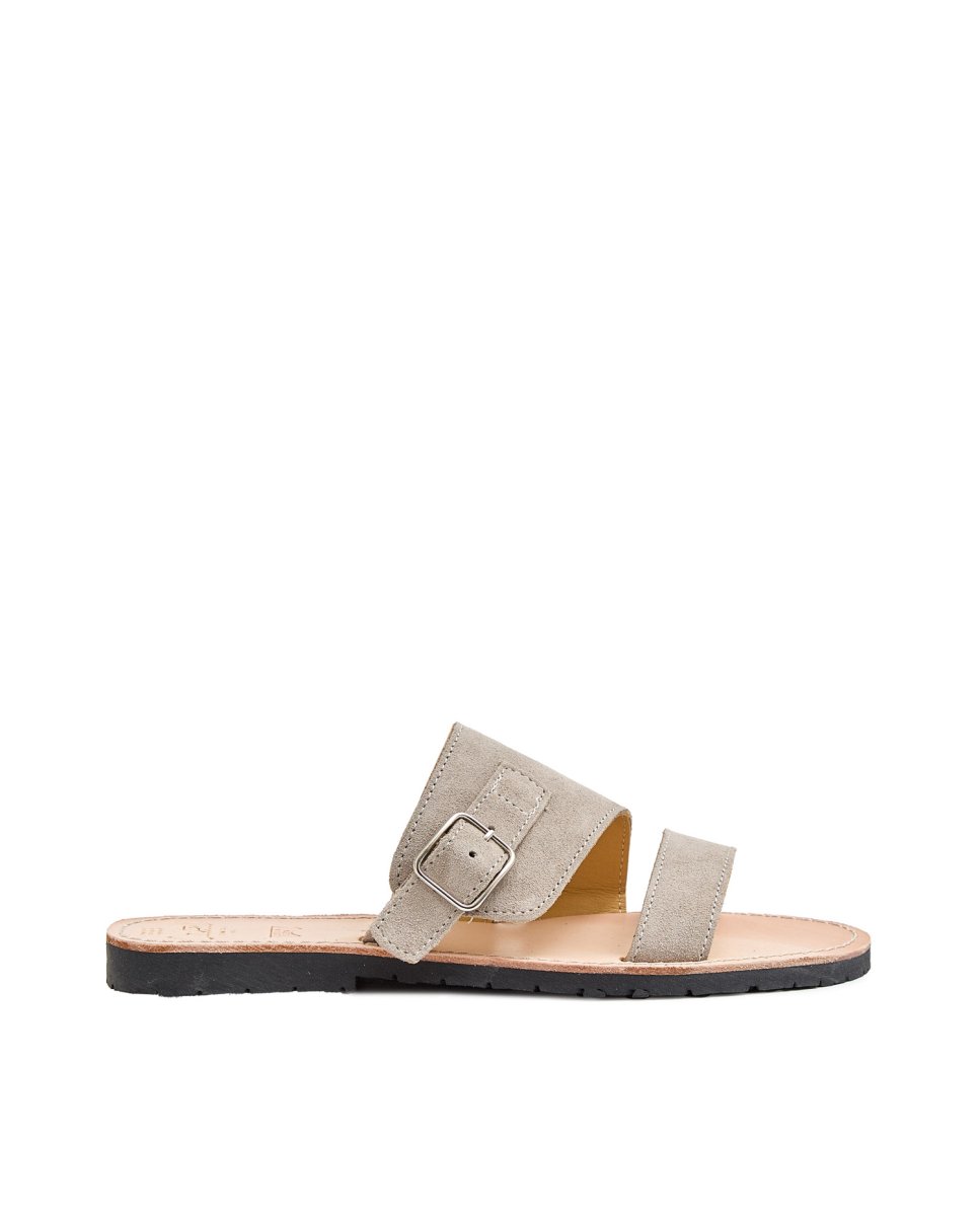 Sandalias de mujer de yute con hebilla - CASTELL MENORCA - Gris Gris-1