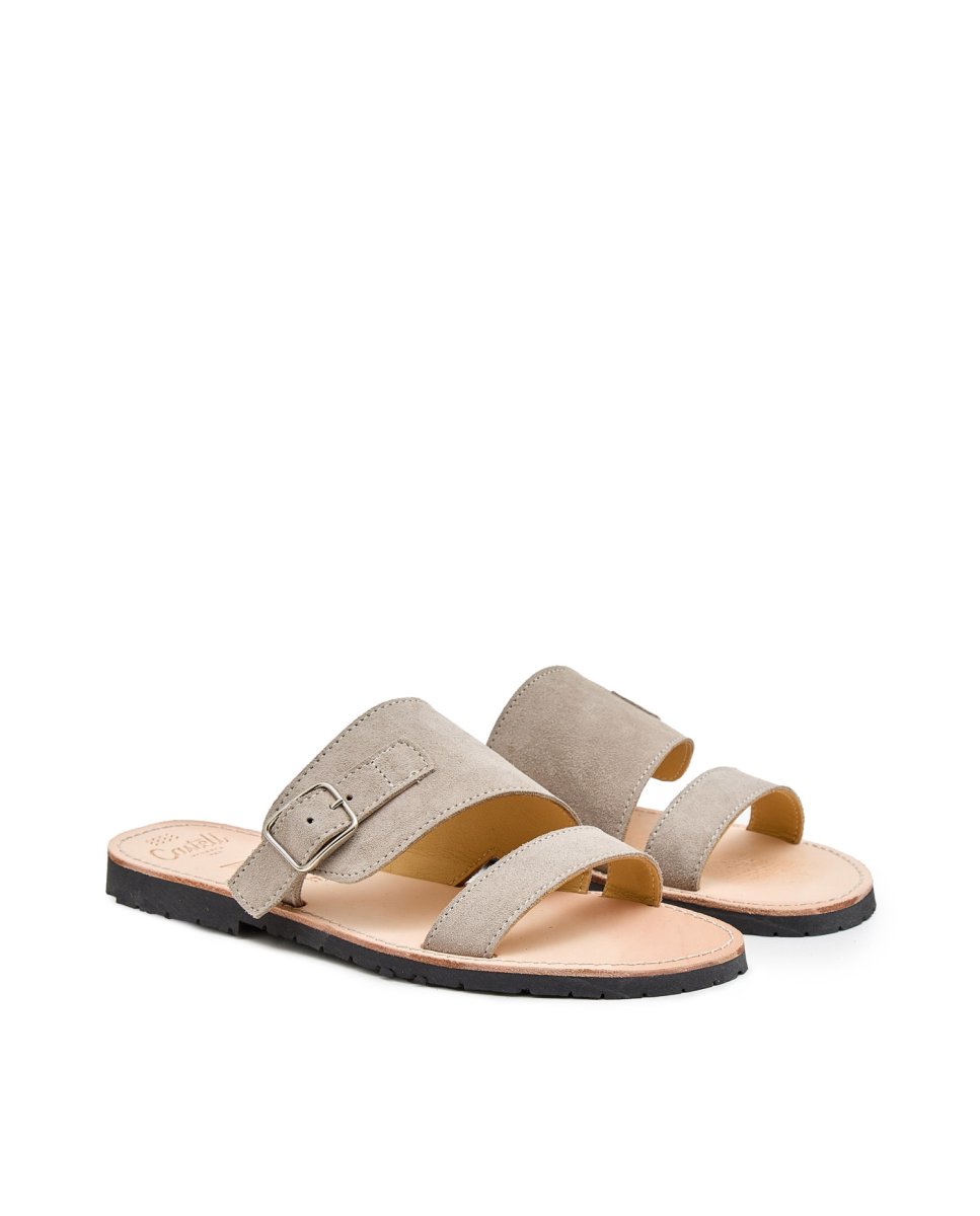 Sandalias de mujer de yute con hebilla - CASTELL MENORCA - Gris Gris-3