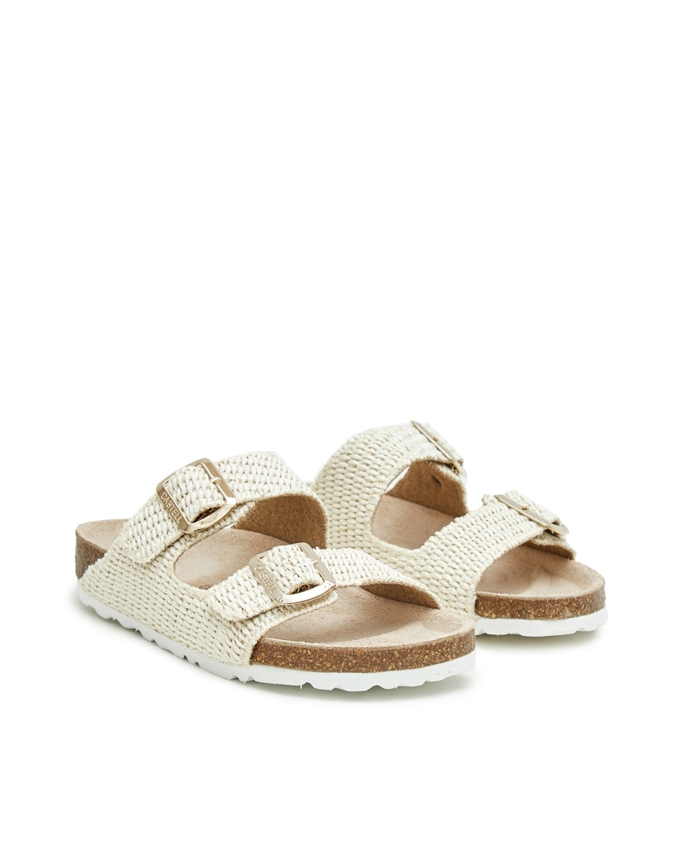 Sandalias de mujer de rafia - CASTELL MENORCA - Beige Beige-3